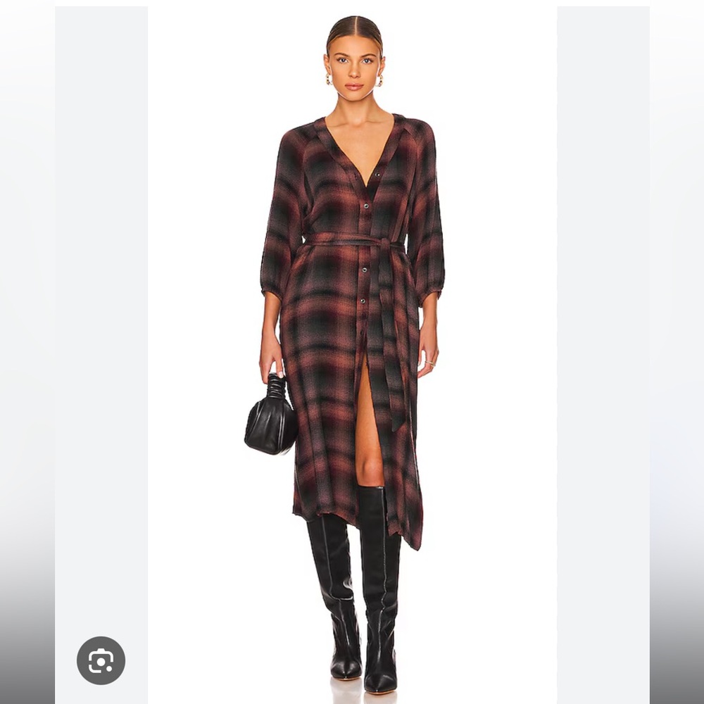 Bella Dahl Canyon Plaid Midi Dress